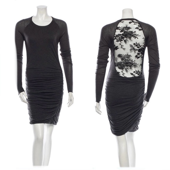 A.L.C. Grey Dress with Open Lace Back - Picture 1 of 12